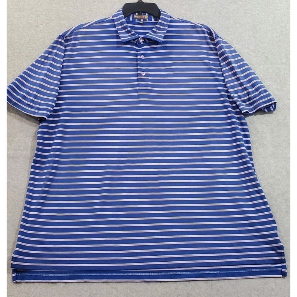 Peter Millar Summer Comfort Mesh Polo Size‎ XXL Blue Purple Striped
